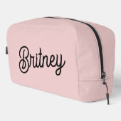 Modern Blush Dusty Roze Monogram en Naam Toilettasje (Rechterhoek)