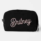 Modern Blush Dusty Roze Monogram en Naam Toilettasje (Voorkant)