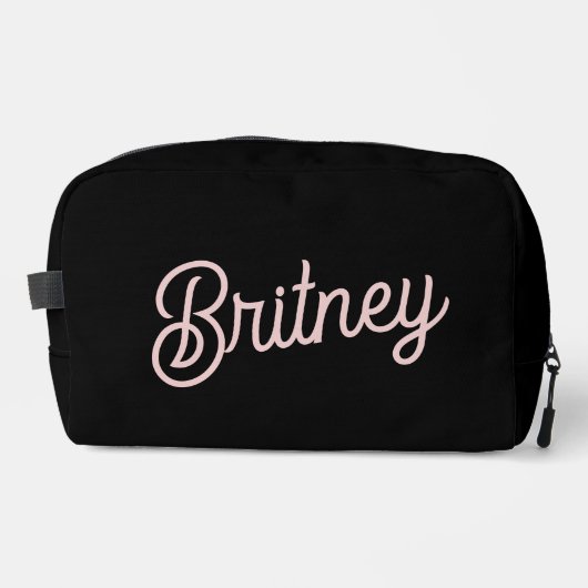 Modern Blush Dusty Roze Monogram en Naam Toilettasje (Voorkant)