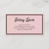 Modern Blush Dusty Roze Monogram en Naam Visitekaartje (Achterkant)