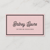 Modern Blush Dusty Roze Monogram en Naam Visitekaartje (Voorkant)