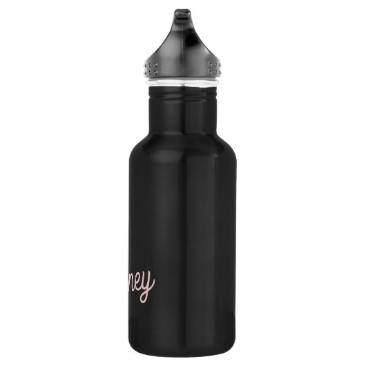 Modern Blush Dusty Roze Monogram en Naam Waterfles (Rechts)