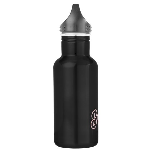 Modern Blush Dusty Roze Monogram en Naam Waterfles (Links)