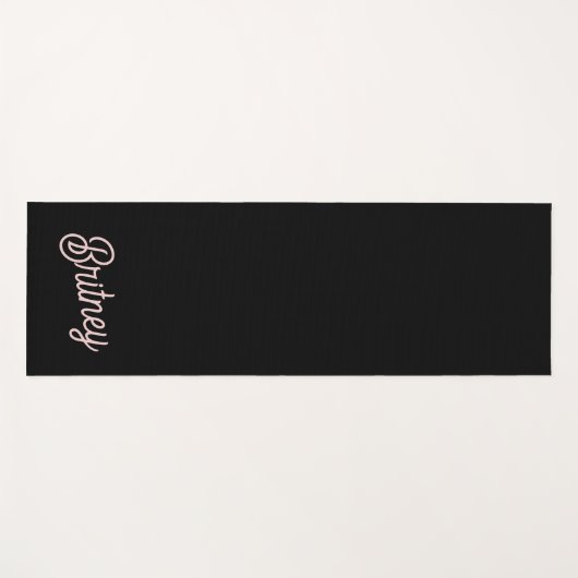 Modern Blush Dusty Roze Monogram en Naam Yogamat (Voorkant (horizontaal))