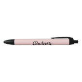 Modern Blush Dusty Roze Monogram en Naam Zwarte Inkt Pen (Bovenkant)