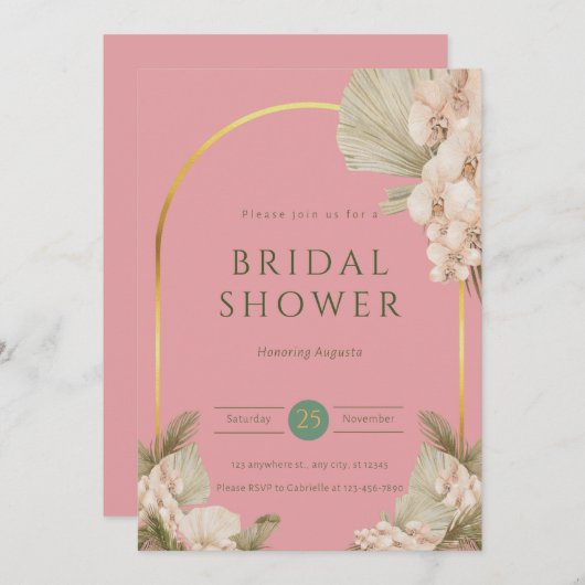 Modern Blush Dusty Roze Vrijgezellenfeest Kaart (Voorkant / Achterkant)