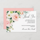 Modern Blush | Elegante bloemenbruiloft dank u Bedankkaart (Voorkant / Achterkant)