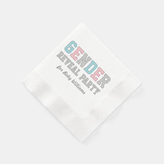 Modern Blush en Aqua Baby Gender Reveal Party Servetten (Hoek)