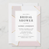 Modern Blush en Gold Foil Geometric Vrijgezellenfe Kaart (Voorkant)