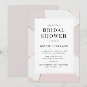 Modern Blush en Gold Foil Geometric Vrijgezellenfe Kaart (Voorkant / Achterkant)