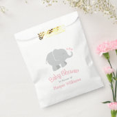 Modern Blush en Grey Olifant Meisje Baby shower Bedankzakje (Gezegeld)