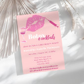 Modern Blush en Hot Pink Girls Night Botox Party Kaart