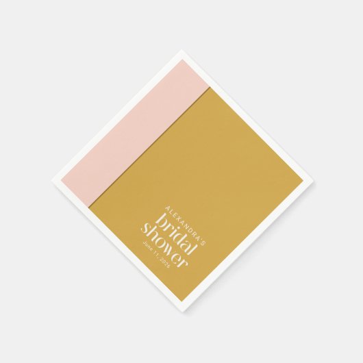 Modern Blush en Mustard Geometric Vrijgezellenfees Servet (Hoek)