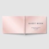 Modern Blush en Navy Blue Wedding Gastenboek (Volledig)