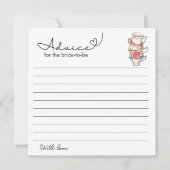 Modern Blush en White Tea Party Bruidsadvies Notitiekaartje (Voorkant)