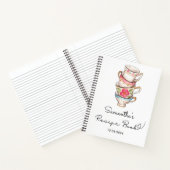 Modern Blush en White Tea Party Bruidsrecept Notitieboek (Binnen)