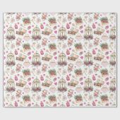 Modern Blush en White Tea Party Cadeaupapier (Vlak)