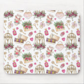 Modern Blush en White Tea Party Muismat (Voorkant)