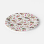 Modern Blush en White Tea Party Papieren Bordje (Gekanteld)