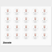 Modern Blush en White Tea Party Vrijgezellenfeest Ronde Sticker (Vel)