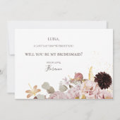 Modern Blush Floral | Bridesmaid proposal card Kaart (Achterkant)