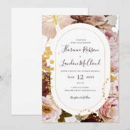 Modern Blush Floral | CASUAL LIJST Kaart