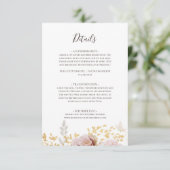 Modern Blush Floral | Details Enclosure Card Informatiekaartje (Staand voorkant)