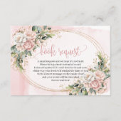 Modern Blush Floral Eucalyptus Gold Baby Book  Informatiekaartje (Voorkant)