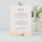 Modern Blush Floral | Gegevens Waterverf Informatiekaartje (Staand voorkant)