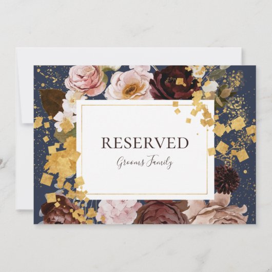 Modern Blush Floral | Gereserveerd marineschema (Achterkant)