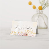 Modern Blush Floral | Gevolgde Waterverf Plaatskaartje (Achterkant)