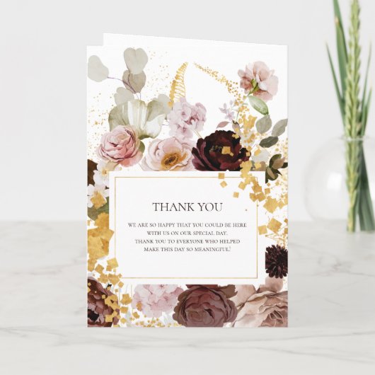 Modern Blush Floral | Gevouwen weddenschappen Programma (Achterkant)