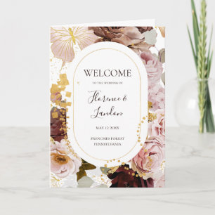 Modern Blush Floral Gevouwen weddenschappen Programma