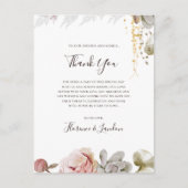 Modern Blush Floral | Hartelijk dank Briefkaart (Voorkant)