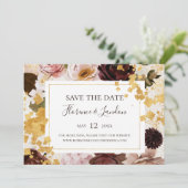 Modern Blush Floral | Horizontale Waterverf behalv Save The Date (Staand voorkant)