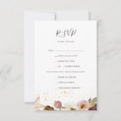 Modern Blush Floral | Keuze uit het menu Navy RSVP (Voorkant)