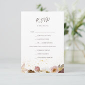 Modern Blush Floral | Keuze uit het menu Navy RSVP (Staand voorkant)