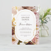 Modern Blush Floral | Lingerie Shower Kaart (Staand voorkant)