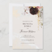 Modern Blush Floral | Marble Brunch en Bubble Kaart (Voorkant)