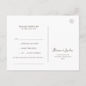 Modern Blush Floral | Marble Song Request RSVP Briefkaart (Achterkant)