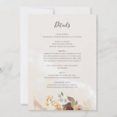 Modern Blush Floral | marine all in one Wedding Kaart (Achterkant)