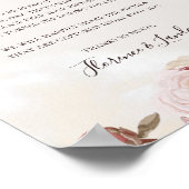 Modern Blush Floral | Marmer Unplugged Ceremony Poster (Hoek)