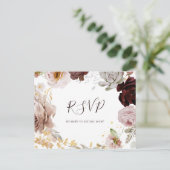 Modern Blush Floral | Menu Choice RSVP-Briefkaart (Staand voorkant)