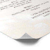 Modern Blush Floral | Menu Drinken Waterverf Poster (Hoek)