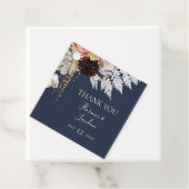 Modern Blush Floral | Navy - Hartelijk dank voor u Bedankjes Labels (In situ)