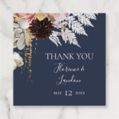 Modern Blush Floral | Navy - Hartelijk dank voor u Bedankjes Labels (Voorkant)
