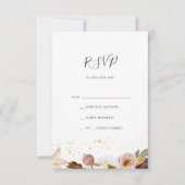 Modern Blush Floral | Navy RSVP-kaart RSVP Kaartje (Voorkant)