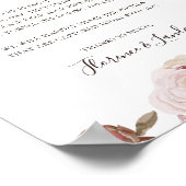 Modern Blush Floral | Ontgrendelde Ceremonie Poster (Hoek)