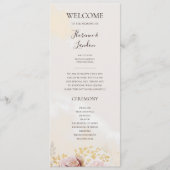 Modern Blush Floral | Programma voor Waterverf bru Programmakaart (Voorkant)