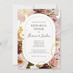 Modern Blush Floral repetitief diner Kaart